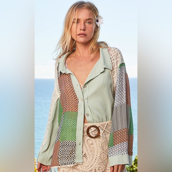 POL Tops - #067 POL Button Down with Collar oversized top